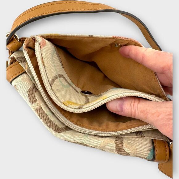 Fratelli Rossetti Crossbody Bag Adjustable Strap Cream and Brown - Picture 11 of 15